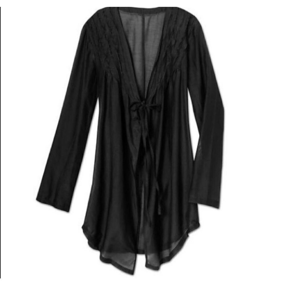Athleta Perla Pintuck black  Swim Cover Up Tunic Top sz Small